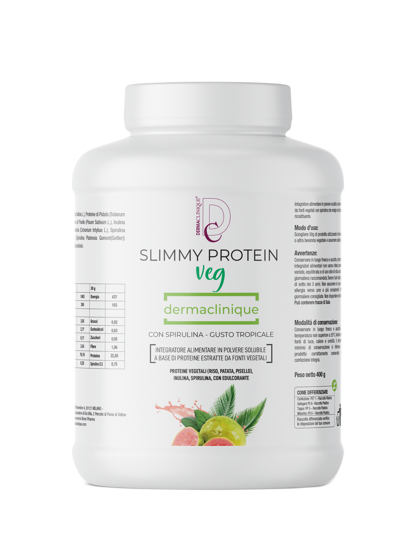 SLIMMY PROTEIN VEG Gusto Tropicale con spirulina 400 gr